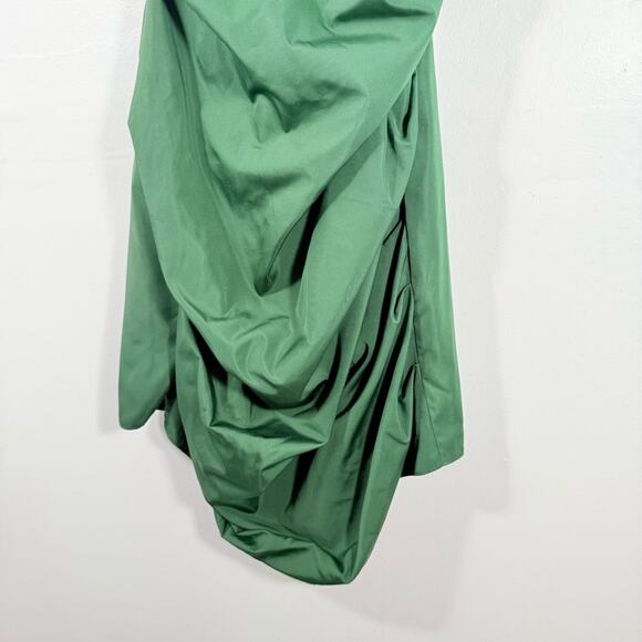 Amanda Uprichard Laconia Cypress Green Strappy Back Ruched Mini Dress Medium - Picture 4 of 10